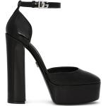Zapatos negros de cuero con plataforma con tacón cuadrado Dolce & Gabbana talla 40,5 para mujer 