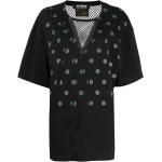 Camisetas negras de algodón de manga corta rebajadas manga corta con cuello redondo con lunares RAF SIMONS talla M para mujer 
