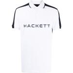 Polos blancos de algodón de manga corta manga corta con logo Hackett para hombre 
