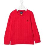 Jerséis rojos de algodón de punto infantiles con logo Ralph Lauren Lauren 