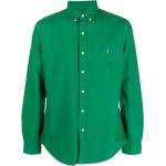 Camisas verdes de algodón de manga larga manga larga con logo Ralph Lauren Polo Ralph Lauren para hombre 