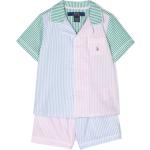 Pijamas azules de algodón de manga corta infantiles con rayas Ralph Lauren Lauren para niño 