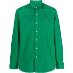 Camisas verdes de algodón de manga larga manga larga con logo Ralph Lauren Polo Ralph Lauren para hombre 