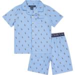 Pijamas azules celeste de algodón de manga corta infantiles Ralph Lauren Lauren para niño 