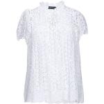 Tops blancos de algodón manga corta con cuello alto de encaje Ralph Lauren Polo Ralph Lauren talla XS para mujer 