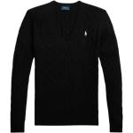 Jerséis negros de lana de punto con escote V de punto Ralph Lauren Polo Ralph Lauren talla XL para mujer 