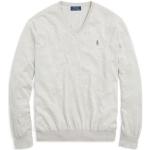 Suéters  grises de algodón tallas grandes manga larga con escote V de punto Ralph Lauren Polo Ralph Lauren talla XXL para hombre 