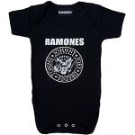 Popgear Sello Ramones bebés Romper Negro 6-12 Meses