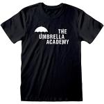 Popgear Umbrella Academy Logotipo del Texto Camiseta para Hombre Negro L