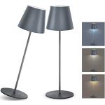 Lámparas grises de metal de mesa minimalista con acabado mate 