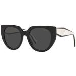 Gafas negras de plástico de sol con logo Prada talla 6XL para mujer 