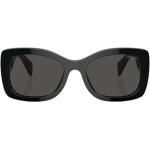 Gafas negras de acetato de sol rebajadas tallas grandes con logo Prada para mujer 