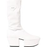 Botas blancas de poliuretano con cremallera  rebajadas Prada talla 37,5 para mujer 