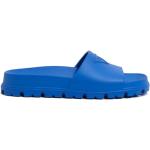 Sandalias azules de caucho rebajadas de verano con logo Prada talla 38 para mujer 