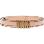 Cinturones rosa pastel de cuero largo 85 con logo Dior para mujer 