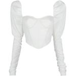 Camisetas fruncidas blancas de poliester de primavera talla XL para mujer 