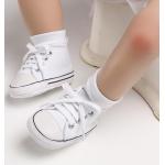 Zapatillas antideslizantes blancas de lona de otoño para bebé 