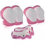 Protecciones rosas de polipropileno para patinaje infantiles 