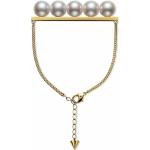 Pulseras doradas de oro de perlas con acabado pulido Talla Única para mujer 