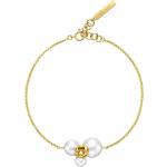Pulseras doradas de oro de perlas con logo Talla Única para mujer 