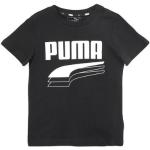 Camisetas negras de algodón de manga corta infantiles con logo Puma 10 años para niño 