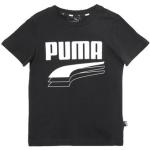 Camisetas negras de algodón de manga corta infantiles con logo Puma 8 años para niño 