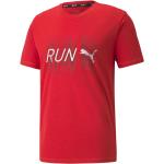 Camisetas rojas de poliester de running rebajadas manga corta informales con logo Puma talla S para hombre 