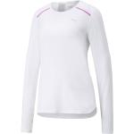 Camisetas blancas de poliester de running rebajadas manga larga transpirables Puma talla S para mujer 