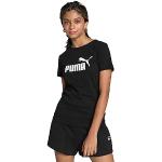 Camisetas negras de goma de algodón infantiles con logo Puma 8 años de materiales sostenibles para niña 