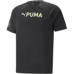 Camisetas deportivas negras de poliester rebajadas con cuello redondo transpirables con logo Puma talla L para hombre 