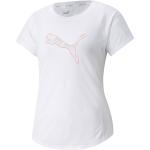 Camisetas blancas de poliester de running rebajadas manga corta informales con logo Puma talla S para mujer 