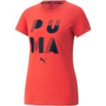 Camisetas rojas de poliester de fitness rebajadas manga corta Puma talla S para mujer 