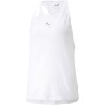 Camisetas estampada blancas de poliester rebajadas sin mangas Puma talla L para mujer 
