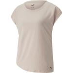 Camisetas beige de poliester de fitness con cuello redondo Puma asimétrico talla S para mujer 