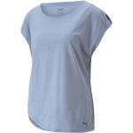 Camisetas deportivas azules de piel rebajadas con cuello redondo Puma asimétrico talla S para mujer 
