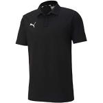 Camisetas deportivas negras de algodón rebajadas con logo Puma teamGOAL talla S de materiales sostenibles para hombre 