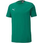 Camisetas deportivas verdes de algodón manga corta con cuello redondo con logo Puma teamGOAL talla S de materiales sostenibles para hombre 