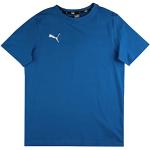 Camisetas azules de algodón de algodón infantiles rebajadas con logo Puma teamGOAL 13/14 años 