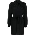 Vestidos negros de poliester de manga larga rebajados manga larga Dsquared2 con lazo talla L para mujer 