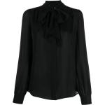 Camisas negras de seda de manga larga rebajadas manga larga MOSCHINO con lazo talla XL para mujer 