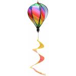 Qersta - Globo de aire caliente de molino de viento colorido de 3 uds, decoración de fiesta de arco iris colgante de veleta de viento en espiral de tela para jardín interior y exterior