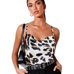 Camisetas estampada de cuero rebajadas Tirantes finos sin mangas con cuello alto informales leopardo talla M para mujer 