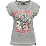 Queen Kerosin Wild & Free Camiseta de señoras, gris, tamaño XS para Mujer