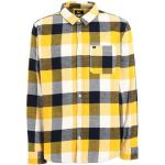 Camisas orgánicas amarillas de algodón de manga larga manga larga con logo Quiksilver talla M de materiales sostenibles para hombre 