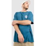 Camisetas azules de algodón de manga corta manga corta con logo Quiksilver talla S para hombre 