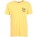 Camisetas orgánicas amarillas de algodón de manga corta manga corta con cuello redondo con logo Quiksilver talla L de materiales sostenibles para hombre 