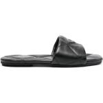Sandalias negras de goma de cuero con logo Armani Emporio Armani talla 39 para mujer 