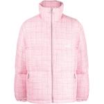 Abrigos rosas de poliester de tweed manga larga con logo Gcds con lentejuelas para mujer 
