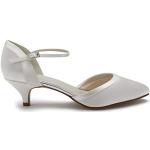 Zapatos blancos de satén de novia con tacón de 5 a 7cm acolchados Rainbow Club talla 28 para mujer 