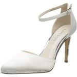 Zapatos blancos de satén de novia de forma de almendra con tacón más de 9cm acolchados Rainbow Club talla 39,5 para mujer 